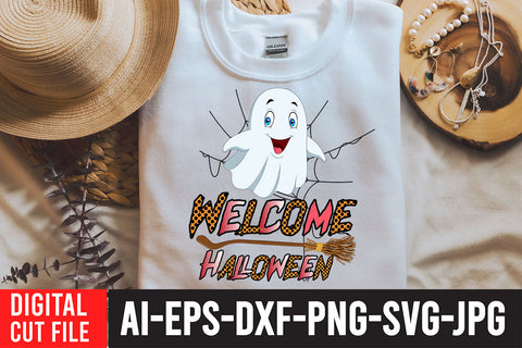 Welcome Halloween Sublimation Design Sublimation BlackCatsMedia 