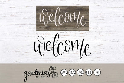 Welcome Hand Lettered SVG Gardenias Art Shop 