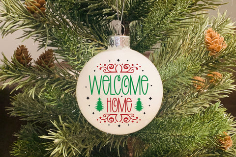 Welcome Home | Christmas Round Sign SVG SVG CraftLabSVG 