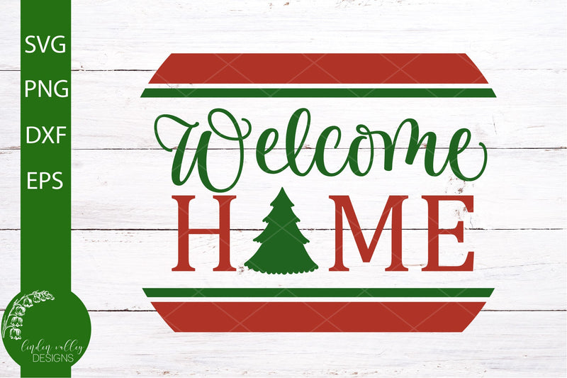 Welcome Home Christmas Round SVG-Farmhouse Round Sign SVG - So Fontsy