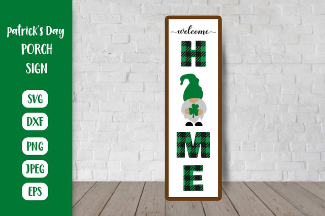 Welcome Home Porch Sign. St. Patricks Day Vertical Sign with Gnome SVG LaBelezoka 