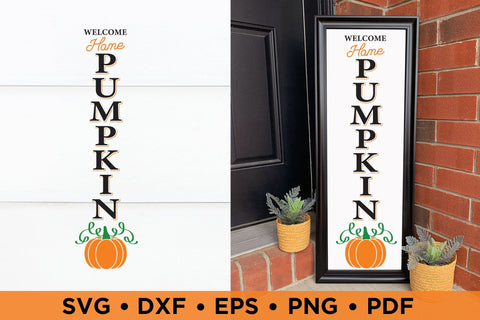 Welcome Home Pumpkin - Fall Porch Sign SVG SVG CraftLabSVG 