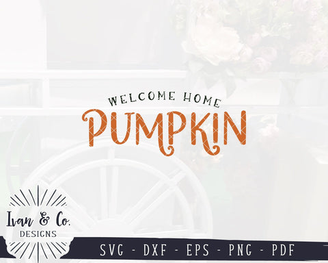 Welcome Home Pumpkin SVG | Fall SVG | SVGs for Signs | Front Porch SVG | Commercial Use | Cricut | Silhouette | Digital Cut Files (1086922824) SVG Ivan & Co. Designs 