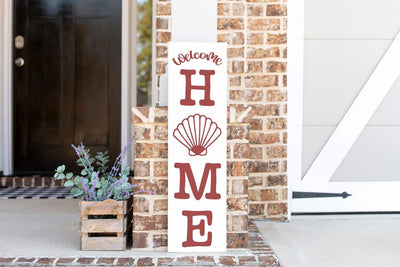 Welcome Home Seashell | Summer Vertical Porch Sign SVG SVG Shine Green Art 