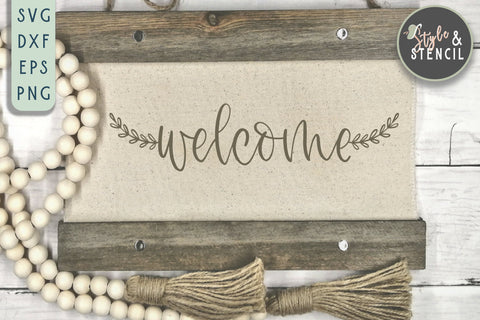 Welcome Home Sign SVG - SVG, PNG, EPS, DXF, Cut File SVG Style and Stencil 