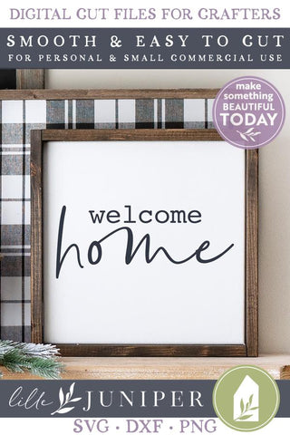 Welcome Home SVG | Round Sign | Front Door SVG SVG LilleJuniper 