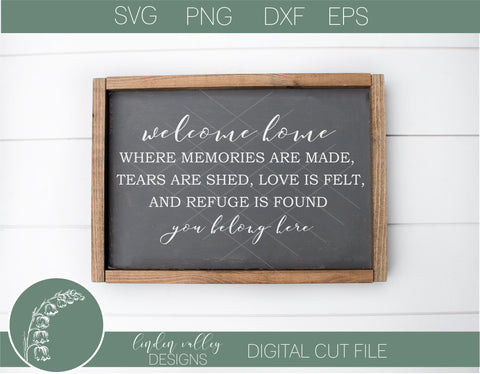 Welcome Home You Belong Here SVG SVG Linden Valley Designs 