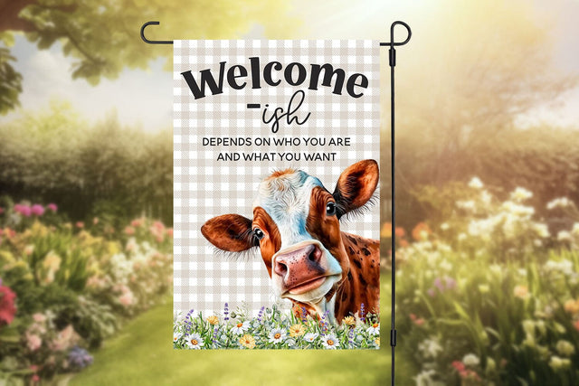 Welcome-ish Garden Flag Sublimation Design Sublimation BijouBay 