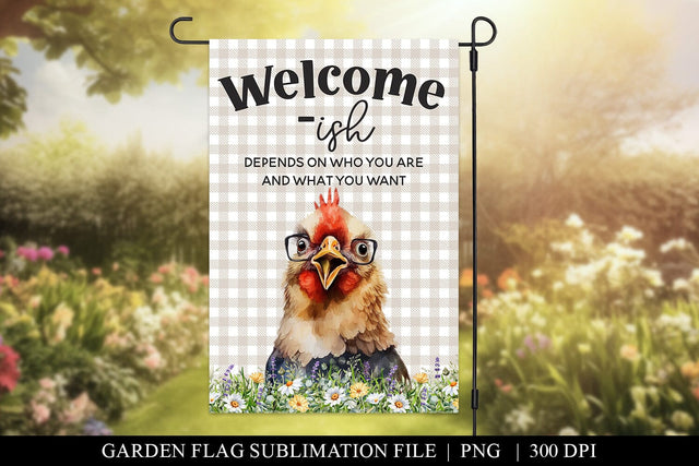 Welcome-ish Garden Flag Sublimation| Farmhouse Porch Decor Sublimation BijouBay 