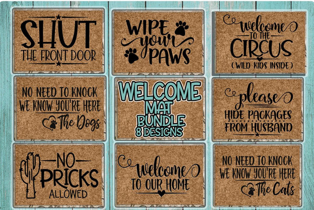 Welcome Mat Bundle - Eight Designs As Shown- SVG - DXF - EPS - PNG SVG On the Beach Boutique