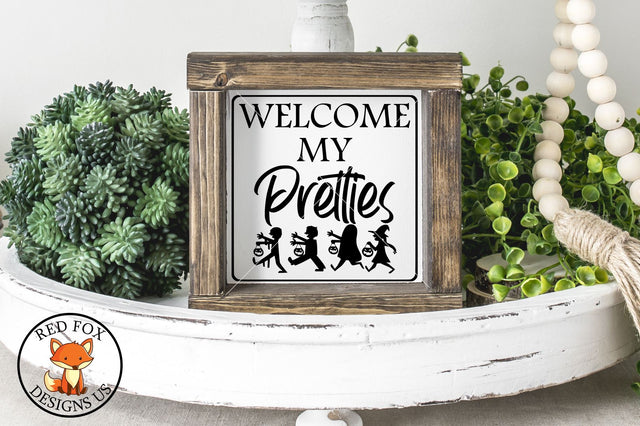 Welcome My Pretties | Farmhouse Halloween SVG | Witch SVG SVG RedFoxDesignsUS 