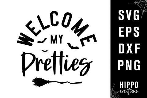 Welcome My Pretties SVG, Halloween SVG, Halloween Round Sign SVG Hippo Creations 
