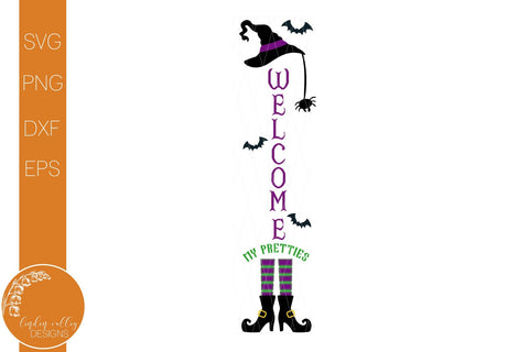Welcome My Pretties SVG-Vertical Porch Sign SVG-Halloween Vertical Sign SVG SVG Linden Valley Designs 