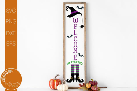 Welcome My Pretties SVG-Vertical Porch Sign SVG-Halloween Vertical Sign SVG SVG Linden Valley Designs 