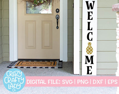 Welcome Pineapple | Porch Sign SVG Cut File SVG Crazy Crafty Lady Co. 