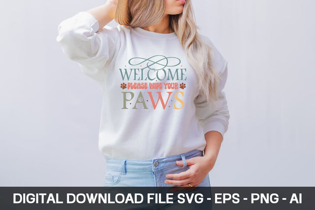 Welcome Please Wipe Your Paws-01 SVG designmaster24 