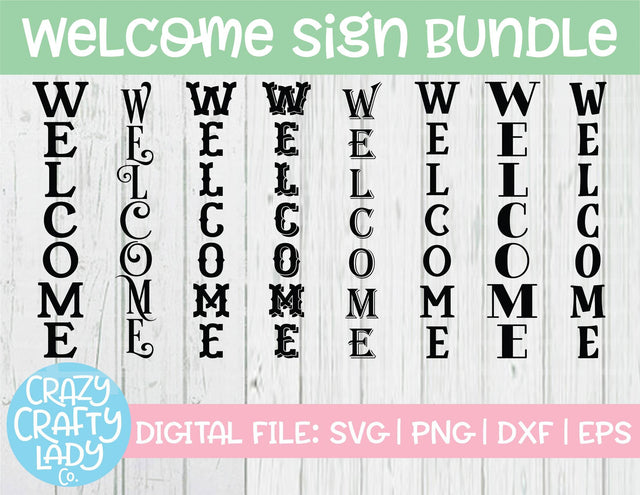 Welcome | Porch Sign SVG Cut File Bundle SVG Crazy Crafty Lady Co.
