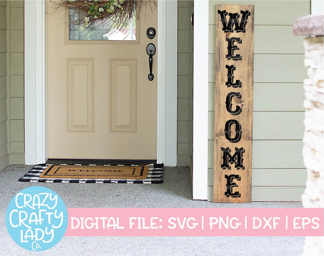 Welcome | Porch Sign SVG Cut File SVG Crazy Crafty Lady Co. 