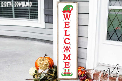 Welcome porch sign svg, Elf sign svg, snow season svg, snow sign svg, winter porch svg, Christmas home decor, winter porch sign SVG Isabella Machell 