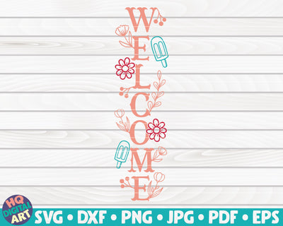 Welcome Porch Sign SVG | Summer Themed Porch Sign SVG HQDigitalArt 