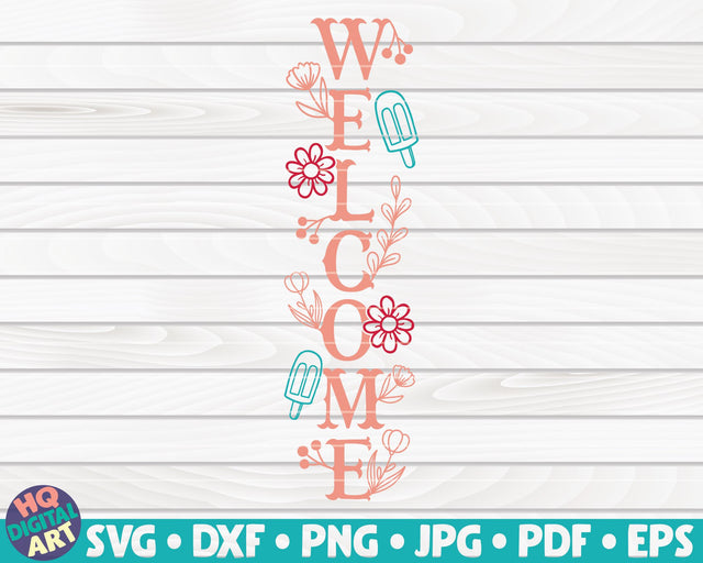 Welcome Porch Sign SVG | Summer Themed Porch Sign SVG HQDigitalArt 