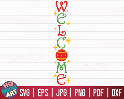 Welcome Porch Sign SVG | Winter/Christmas Vertical Porch Sign SVG SVG HQDigitalArt 