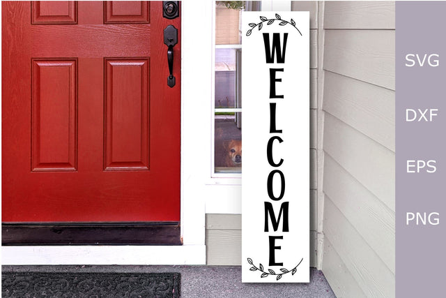 Welcome Porch Sign, welcome vertical svg SVG Chamsae Studio 