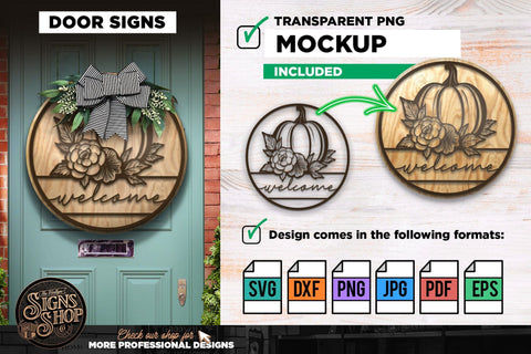 Welcome pumpkin and flowers | FALL SVG Sign SVG The Vintage Signs Shop 