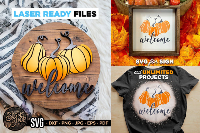 Welcome pumpkins 2 | FALL SVG Sign SVG The Vintage Signs Shop 