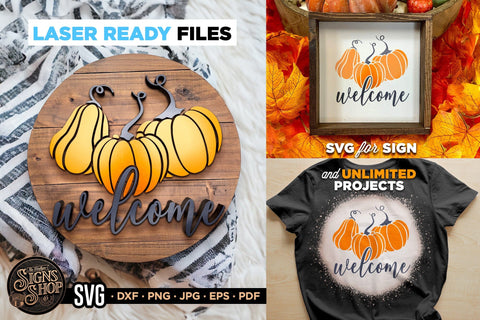 Welcome pumpkins 2 | FALL SVG Sign SVG The Vintage Signs Shop 