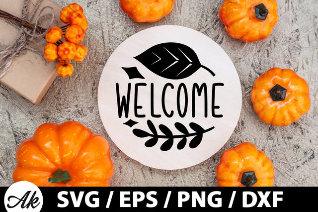 Welcome Round Sign SVG akazaddesign 