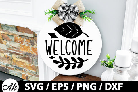 Welcome Round Sign SVG akazaddesign 