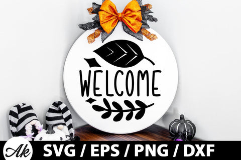 Welcome Round Sign SVG akazaddesign 