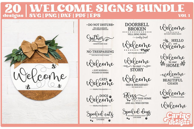 Welcome Sign SVG Bundle | Home Sign SVG Bundle | Vol1 SVG Carla C Designs 
