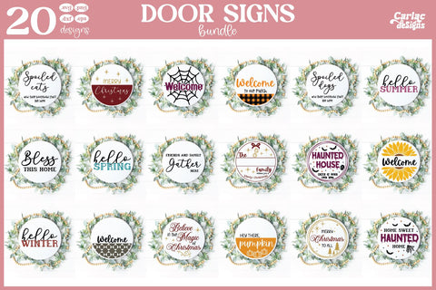 Welcome Sign SVG Bundle | Round Signs Bundle SVG Carla C Designs 