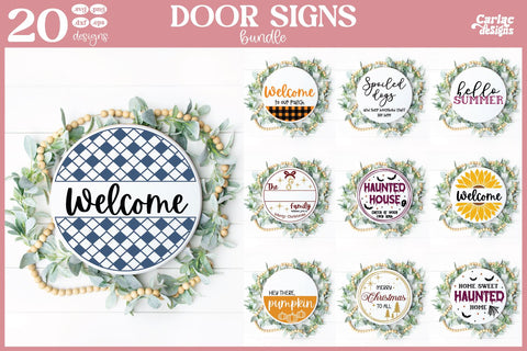 Welcome Sign SVG Bundle | Round Signs Bundle SVG Carla C Designs 