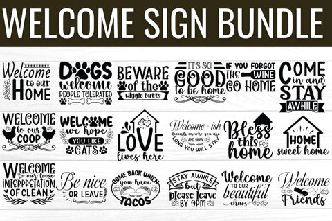 Welcome Sign SVG bundle SVG DESIGNISTIC 