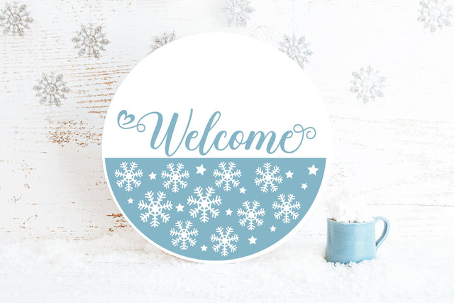 Welcome Sign SVG Christmas Round Ornament SVG Snowflakes SVG SVG zoellartz 