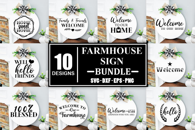 Welcome Sign Svg Farmhouse Door Sign Svg Bundle Door Sign Svg Bundle Fall Wood Round Svg Bundle Autumn Svg Farmhouse Svg Farmhouse Svg Sign SVG Whistlepig Designs 