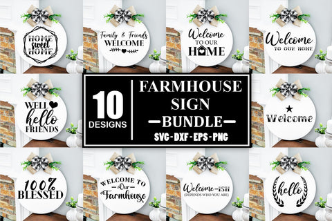 Welcome Sign Svg Farmhouse Door Sign Svg Bundle Door Sign Svg Bundle Fall Wood Round Svg Bundle Autumn Svg Farmhouse Svg Farmhouse Svg Sign SVG Whistlepig Designs 