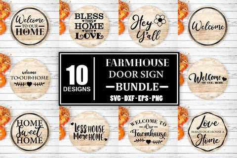 Welcome Sign Svg Farmhouse Door Sign Svg Bundle Door Sign Svg Bundle Fall Wood Round Svg Bundle Autumn Svg Farmhouse Svg Farmhouse Svg Sign SVG Whistlepig Designs 