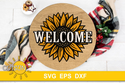 Welcome Sign SVG | Hello Sunflower SVG SVG CutsunSVG 