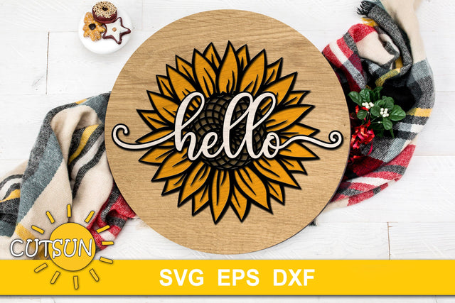 Welcome Sign SVG | Hello Sunflower SVG SVG CutsunSVG 