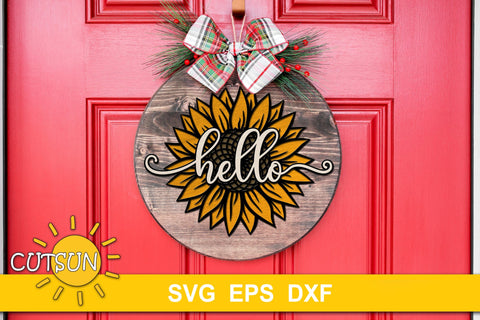 Welcome Sign SVG | Hello Sunflower SVG SVG CutsunSVG 