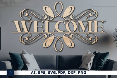 Welcome Sign SVG, Laser cut Welcome Sign SVG MD JOYNAL ABDIN 