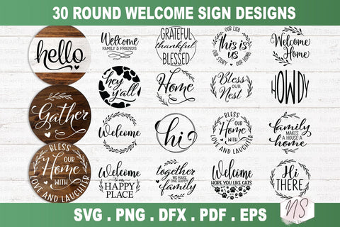 Welcome Sign SVG, Round sign svg bundle, Family SVG SVG NS Arts Shop 