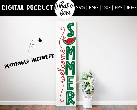 Welcome Sign SVG | Welcome Summer Watermelon Porch Sign SVG | Watermelon SVG | Summer Porch Decor | Front Door Decor | Summer Outdoor Decor SVG What A Gem SVG 