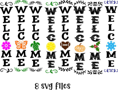Welcome signs Winter, Fall, Spring, Summer SVG Calico Creations Svg 