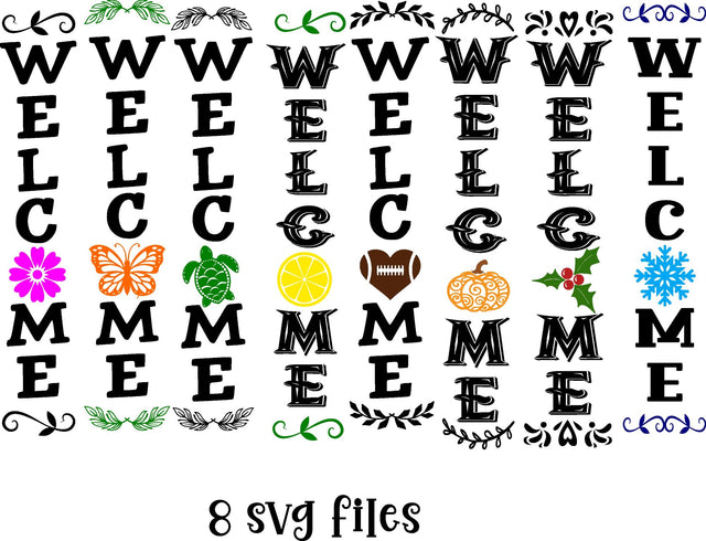 Welcome signs Winter, Fall, Spring, Summer SVG Calico Creations Svg 