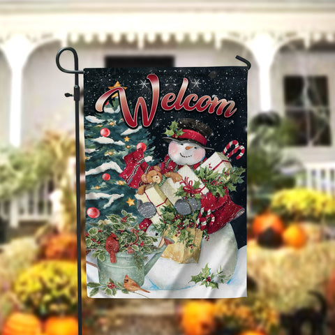 Welcome Snowman Garden Flag - 12x18 Garden Flag Sublimation Design Download PNG File Instant Download Sublimation CaldwellArt 